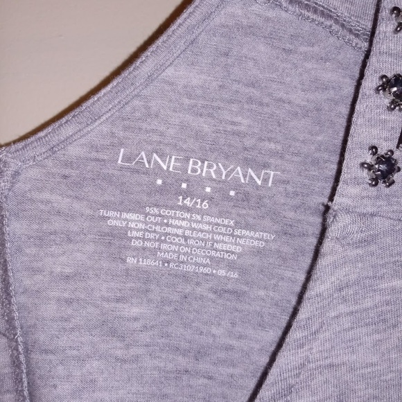 LANE BRYANT Gray Embellished Tank 14/16 EUC - Picture 2 of 5